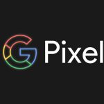 A large black background with the letter "G" from Google and the word "Pixel" over it