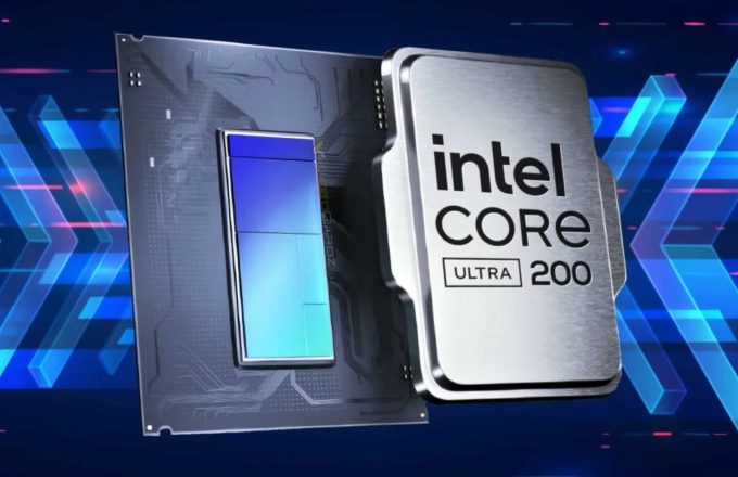 The Intel Core 200 Ultra processor in its matte black case