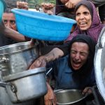 Mothers in Gaza begging for a plate of food for their children and families