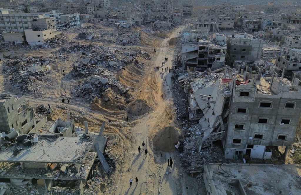 A very desolate landscape with many houses destroyed by bombings