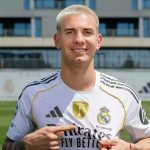 The young Argentine player wearing Real Madrid’s white jersey