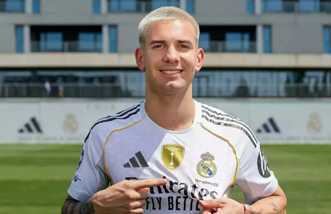 The young Argentine player wearing Real Madrid’s white jersey