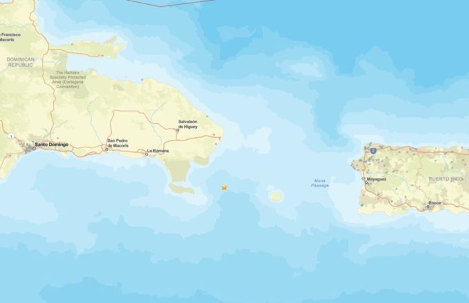 A map showing the location of the earthquake with a small star