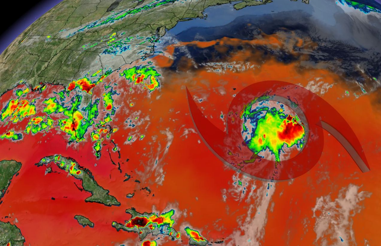 Tropical storm Fernand forms east of Bermuda, tracks over open waters