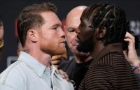 Both great boxers facing each other days before the fight