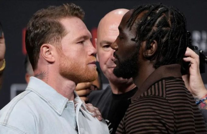 Both great boxers facing each other days before the fight