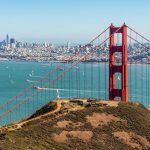 A panoramic view of the Golden Gate Bridge and San Francisco