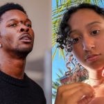 Next to him, the famous singer wearing a dark gray hoodie and looking up at the sky, while beside him young Celeste is taking a selfie on what appears to be a beach