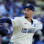 Blake about to throw a pitch on the mound