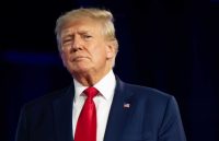 Donald Trump authorizes covert CIA operations against the Maduro regime Donald Trump staring into the distance with a look of disdain