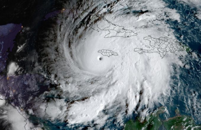 A massive hurricane seen from outer space