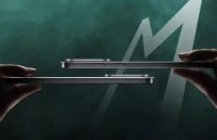 Two hands holding two mobile devices positioned horizontally