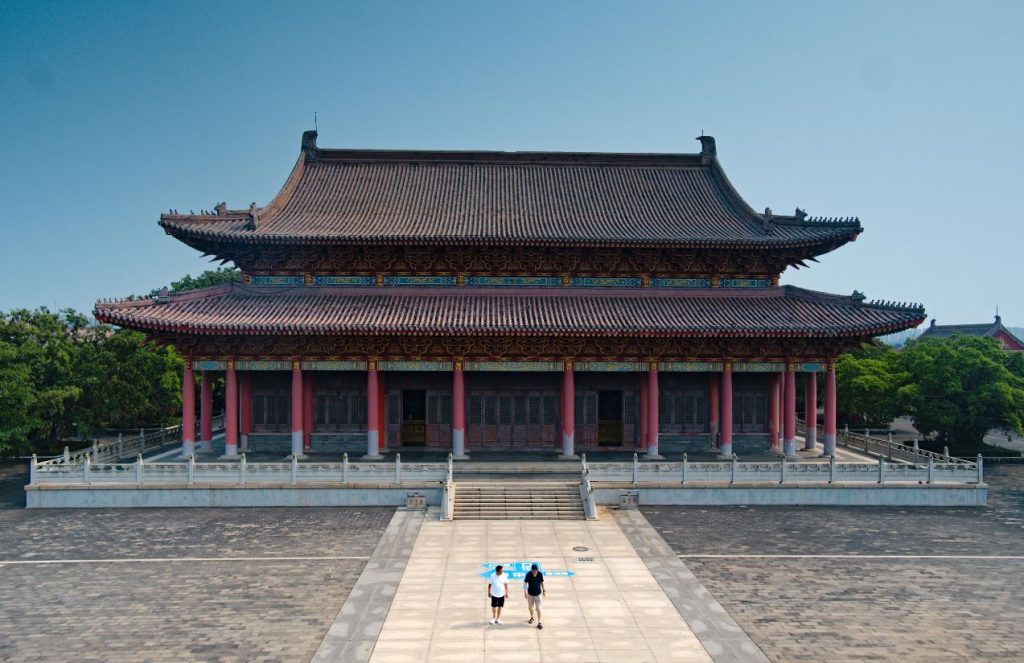 The historic palace captured in a photo from the main entrance