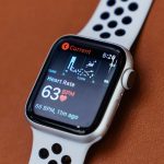 An Apple Watch displaying its built-in health features