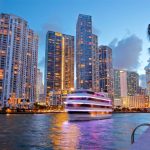 A panoramic view of Miami’s luxurious buildings, all overlooking the ocean