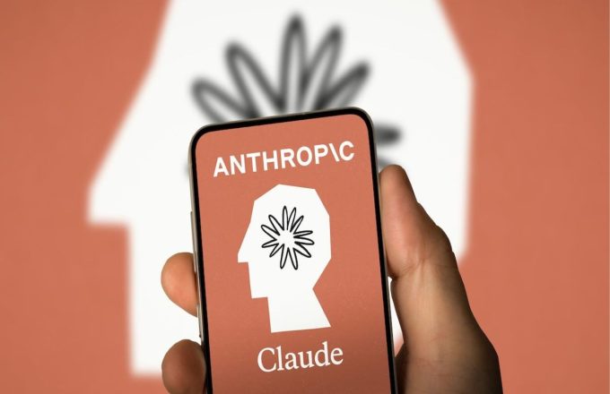 A person opening the Anthropic app on their cellphone