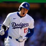 The Japanese hitter celebrating with euphoria after a home run hit