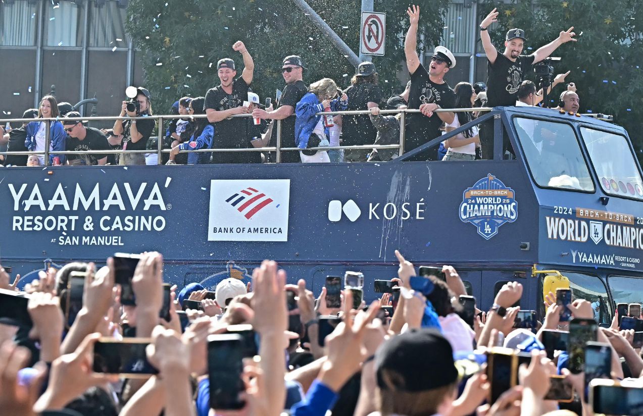 The Los Angeles Dodgers fill downtown L.A. in a world series champions parade The Los Angeles Dodgers fill downtown L.A. in a world series champions parade