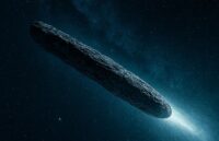 A large asteroid floating in the middle of the universe