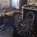An apartment with all its furniture burned after the fire