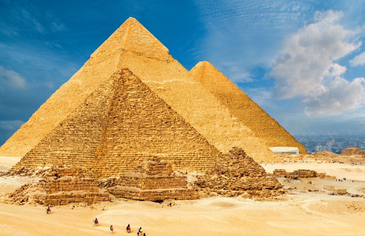 A panoramic view of the pyramids of Egypt