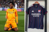 On one side, the young Brazilian player celebrating a goal, and next to him, a jersey of the French team