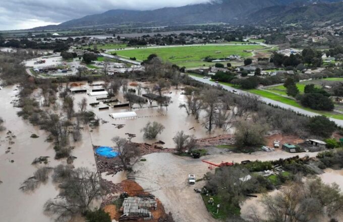 A part of Southern California seen from above, showing the causes of the heavy rainfall