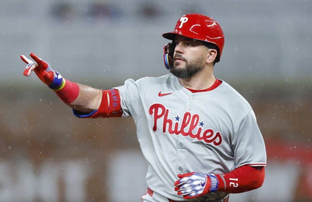 The great baseball player celebrating with the fans after hitting a home run