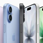 Several types of iPhones in different colors displayed for all customers