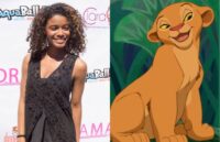 On one side, the young actress, and on the other, a depiction of a “lioness” representing her role