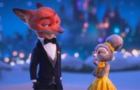 The main characters of Zootopia 2 wearing elegant outfits