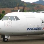 An Indonesia Airlines aircraft parked on the runway of an airport