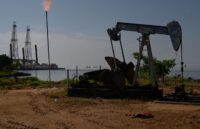 A Venezuelan oil plant and refinery in the middle of the crude oil extraction process