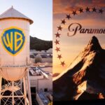 On one side, the well-known Warner logo, and on the other, the Paramount logo with its mountain and all its stars