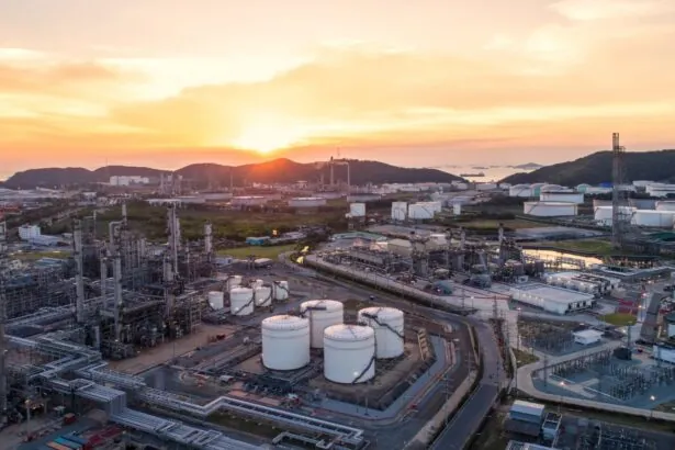 A panoramic view of an oil company in Venezuela