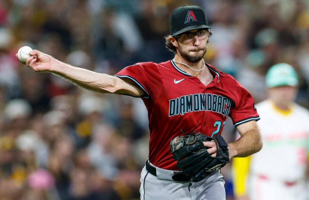 Zac Gallen agrees to 1-year, $20 million deal with the Arizona Diamondbacks Gallen throwing a pitch from the mound