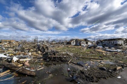 A place in the United States devastated by a powerful storm that left destruction behind