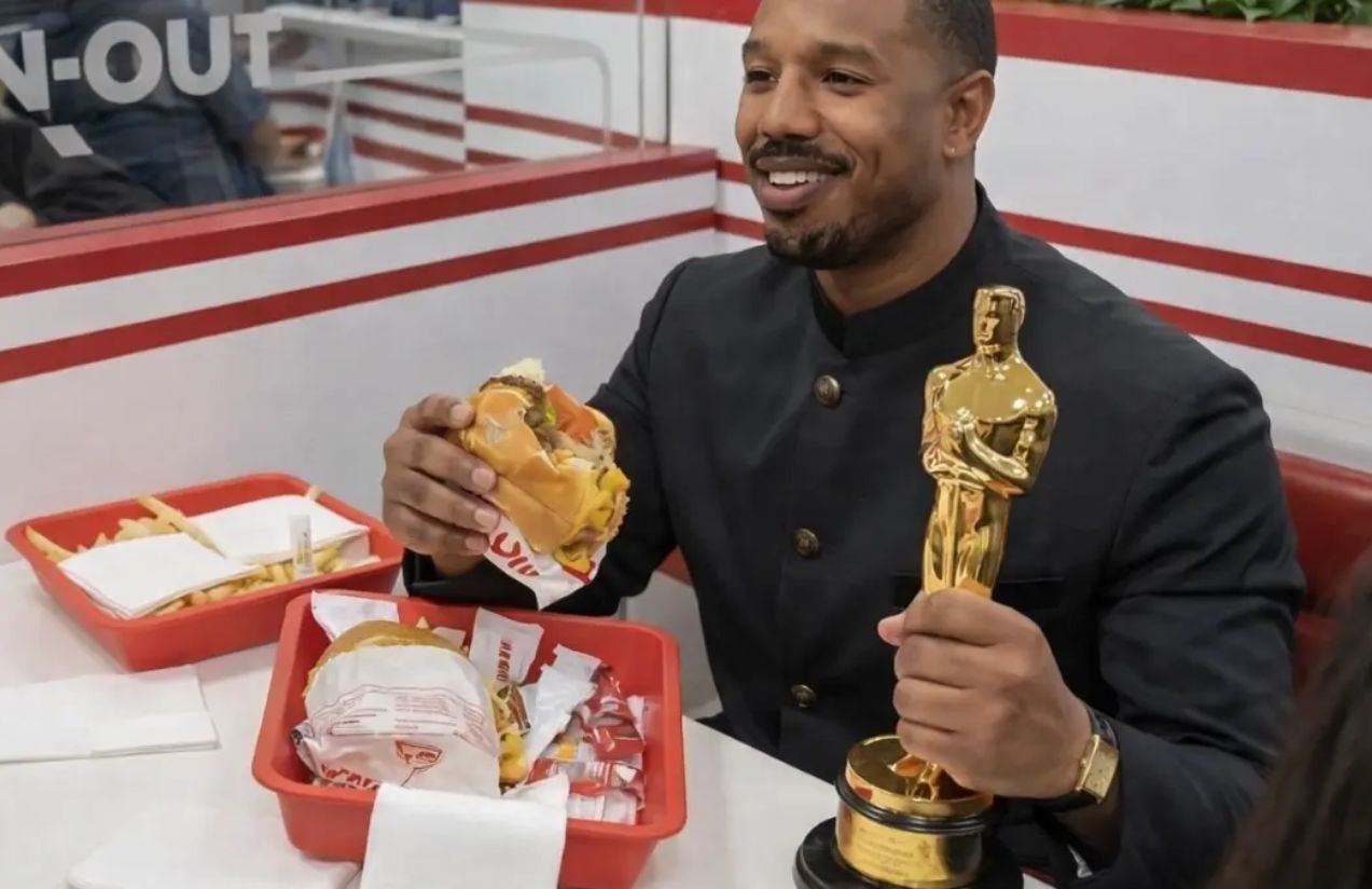 Michael B. Jordan surprises fans by celebrating his Oscar with burgers