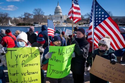 Hundreds of protesters in the streets of the United States marching for workers’ rights and better jobs