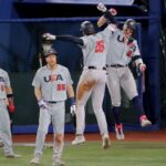 Team USA players after hitting a home run in the middle of the game