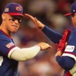 *Aaron Judge and Mason Miller celebrating the United States’ advancement in the World Baseball Classic