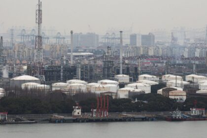 A giant power plant in China with many cables and compartments.