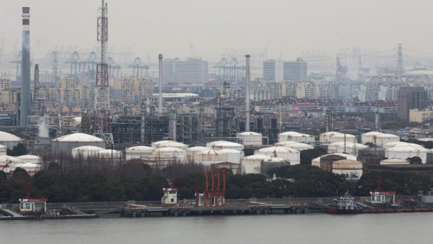 A giant power plant in China with many cables and compartments.