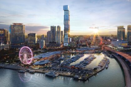 A mosaic of what the new skyscraper being built in Miami will look like.