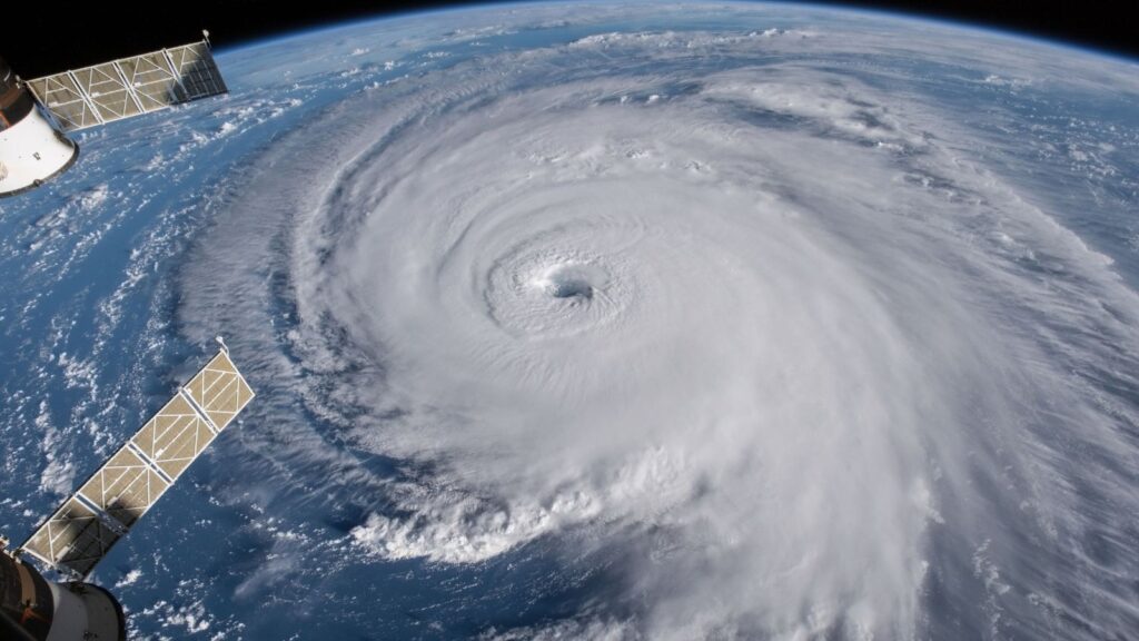 A massive hurricane seen from space