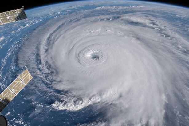 A massive hurricane seen from space