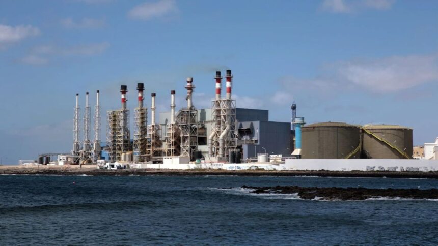 A Japanese energy plant with all its cables and transformers.