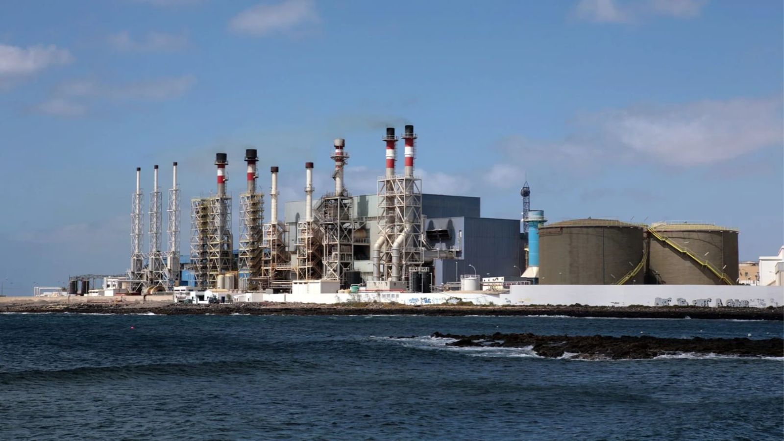A Japanese energy plant with all its cables and transformers.