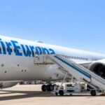 An Air Europa aircraft at an airport welcoming passengers on board