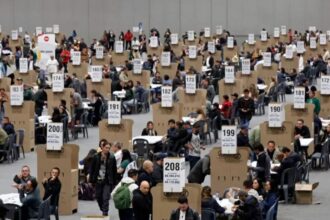 Many ballot boxes used to choose the country's next president